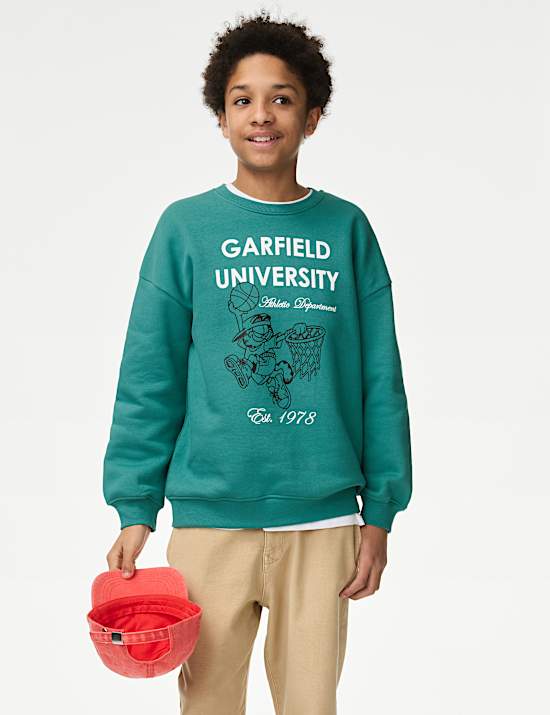 Sweat en coton à motif graphique Garfield (du 6&nbsp;au 16&nbsp;ans)