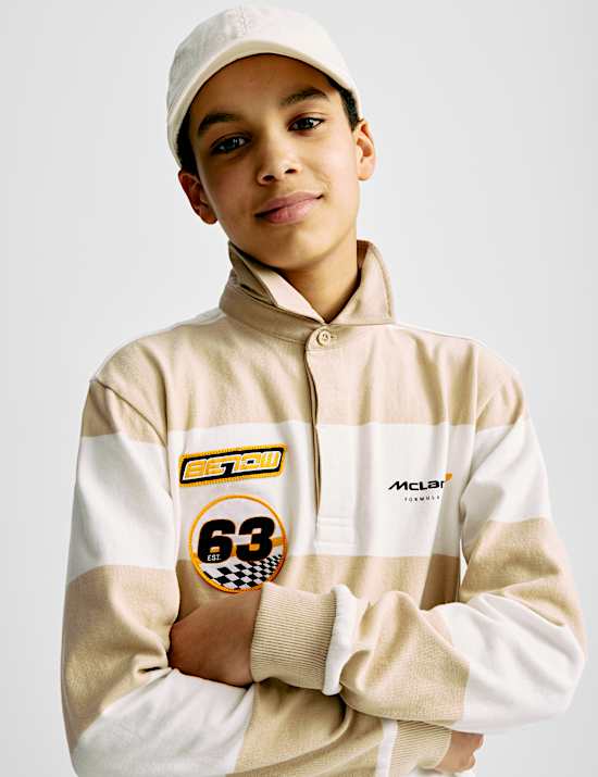 Pure Cotton McLaren F1 Team Rugby Top (6-16 Yrs)