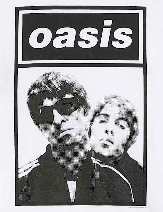 T-Shirt aus reiner Baumwolle mit Oasis-Grafik (6–16 Jahre)
