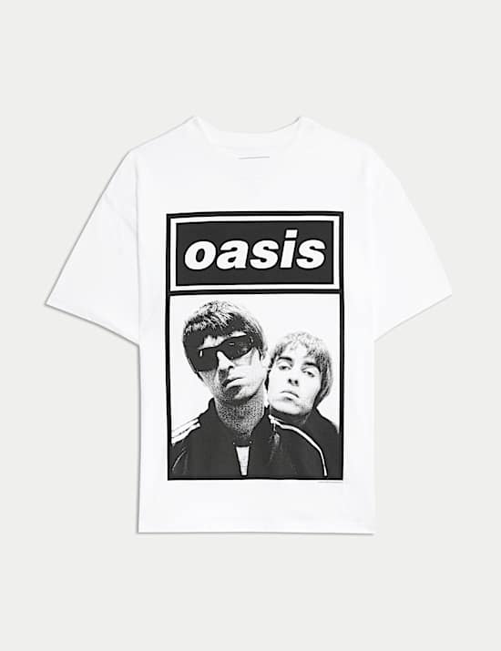 T-Shirt aus reiner Baumwolle mit Oasis-Grafik (6–16 Jahre)