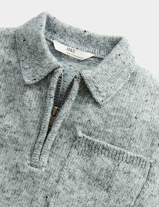 Nepped Knitted Polo Jumper (2-10 Yrs)
