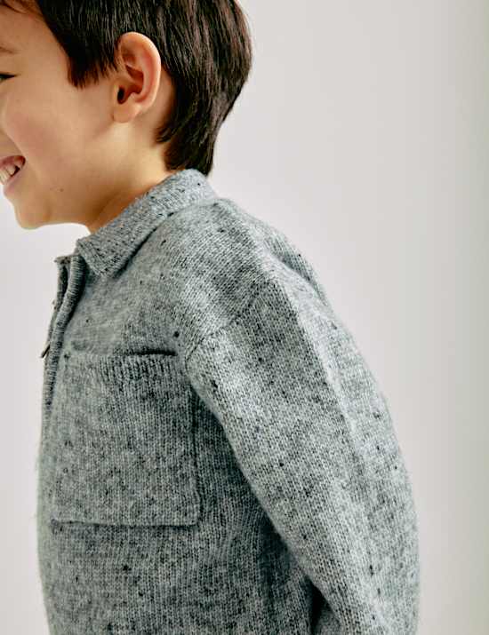 Nepped Knitted Polo Jumper (2-10 Yrs)
