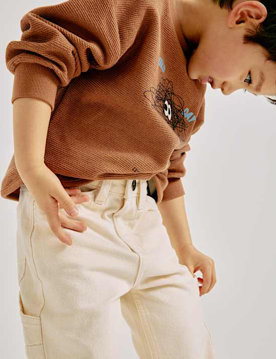 Jean en denim 100 % coton style charpentier (du 2 au 8 ans)