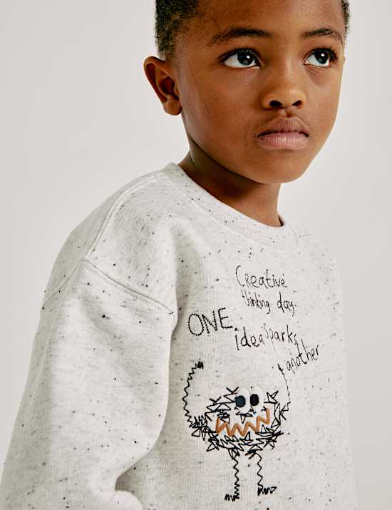Cotton Rich Embroidered Sweatshirt (2-8 Yrs)
