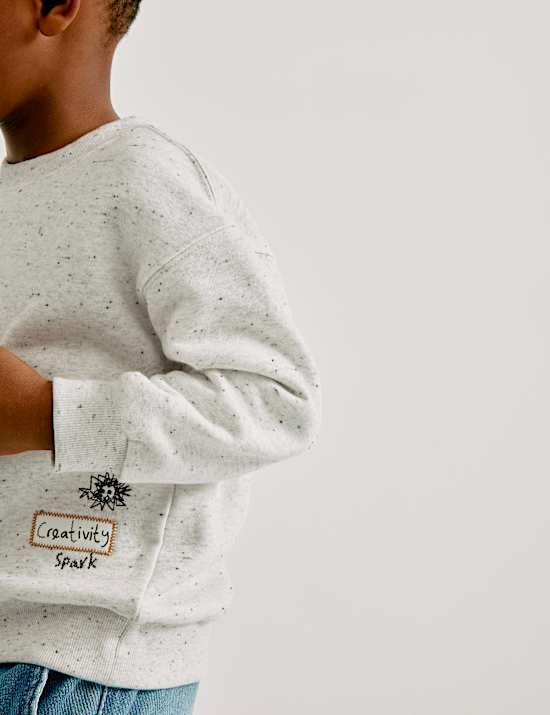 Cotton Rich Embroidered Sweatshirt (2-8 Yrs)