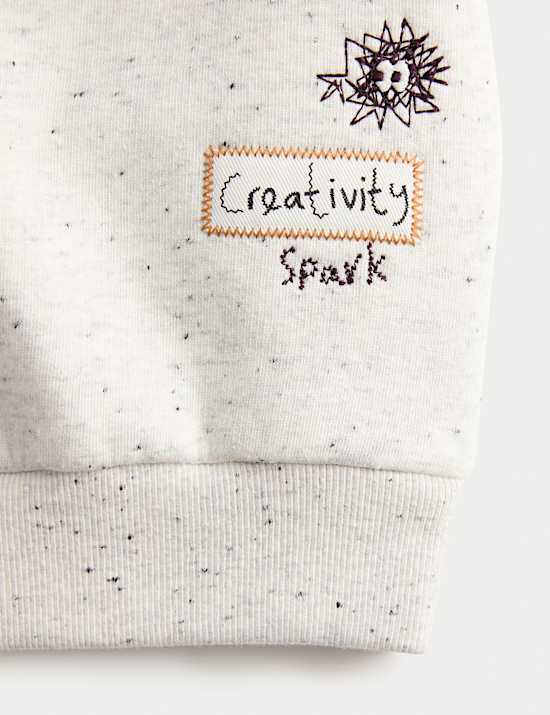 Cotton Rich Embroidered Sweatshirt (2-8 Yrs)