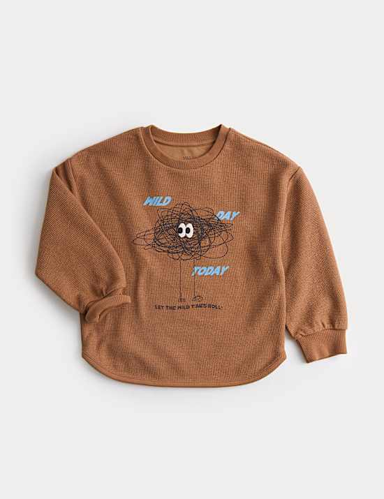 Top en coton brod&eacute; &agrave; motif monstre (du 2 au 8 ans)