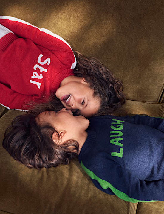 Merino Wool Rich 'Laugh' Jumper (2-10 Yrs)