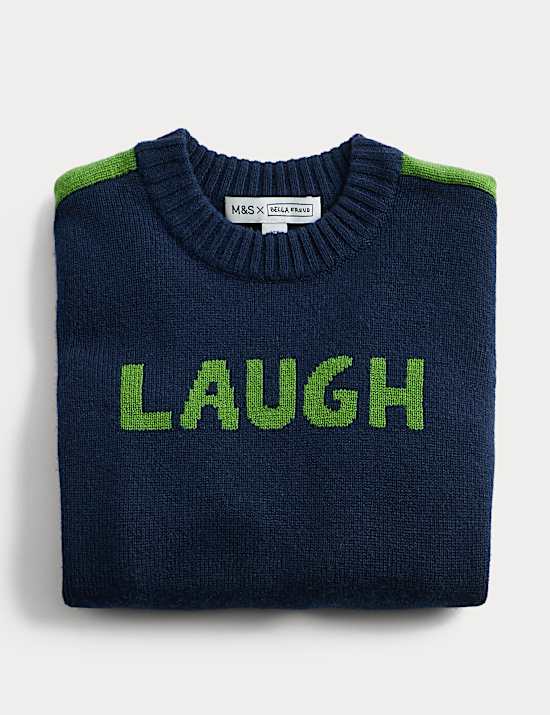 Merino Wool Rich 'Laugh' Jumper (2-10 Yrs)
