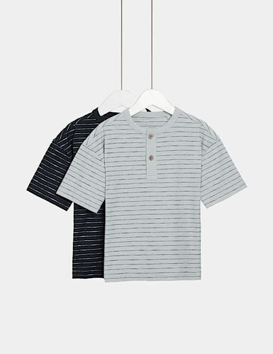 2er-Pack gestreifte T-Shirts aus reiner Baumwolle (2–8&nbsp;J.)