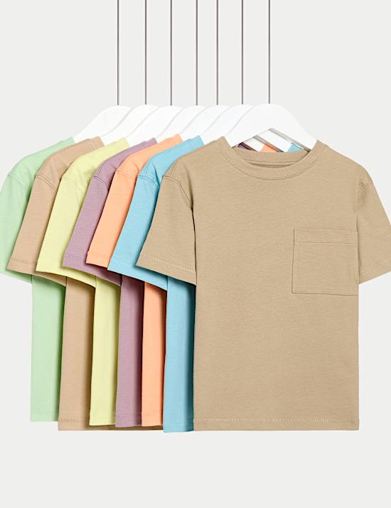 7pk Pure Cotton T-Shirts (2-8 Yrs)