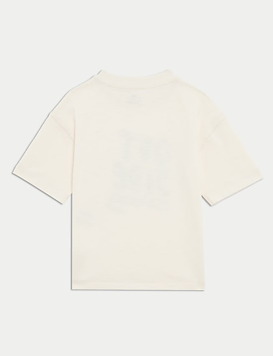 Camiseta 100 % algodón con eslogan “Outside” (1-8 años)