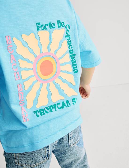 Pure Cotton Back Graphic T-Shirt (2-8 Yrs)