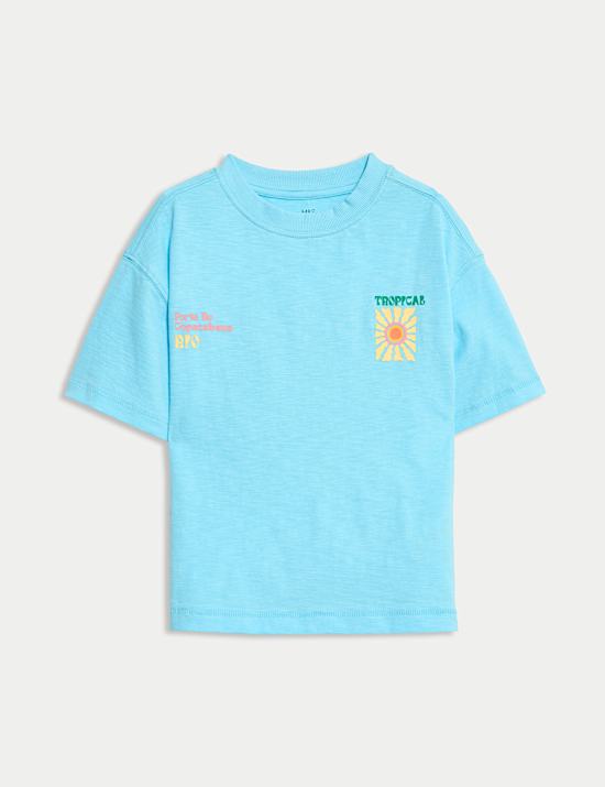 Pure Cotton Back Graphic T-Shirt (2-8 Yrs)