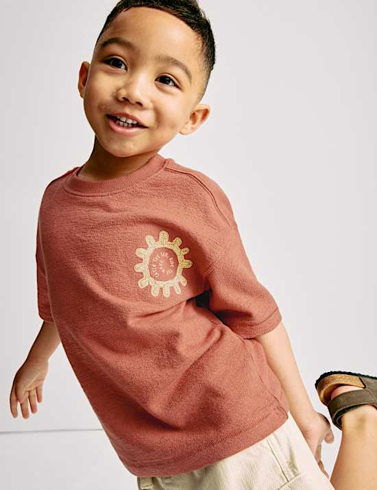 Pure Cotton Embroidered T-Shirt (2-8 Yrs)