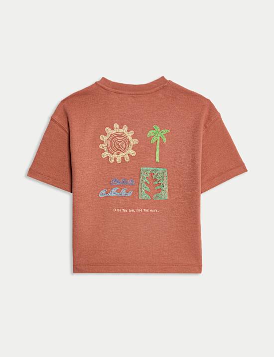 Pure Cotton Embroidered T-Shirt (2-8 Yrs)