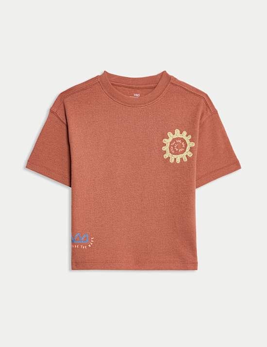 Pure Cotton Embroidered T-Shirt (2-8 Yrs)