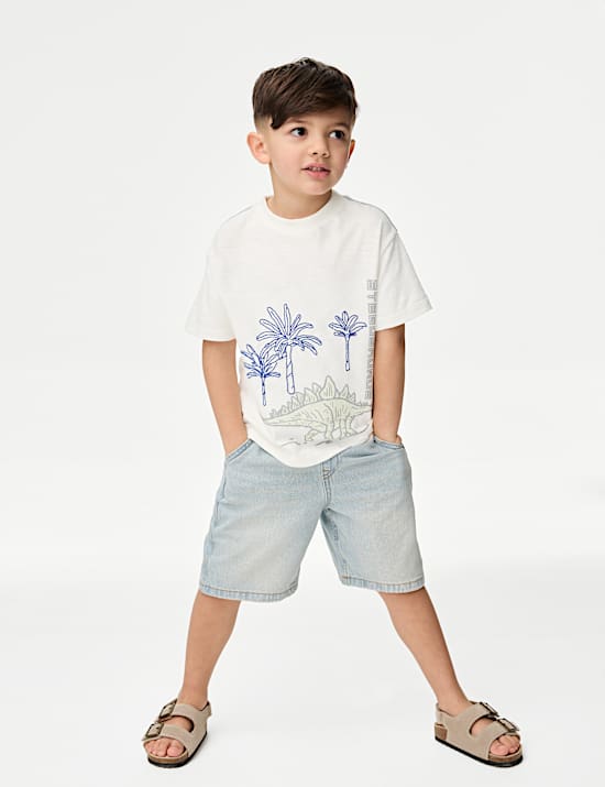 Pure Cotton Dinosaur Scene T-Shirt (2-8 Yrs)