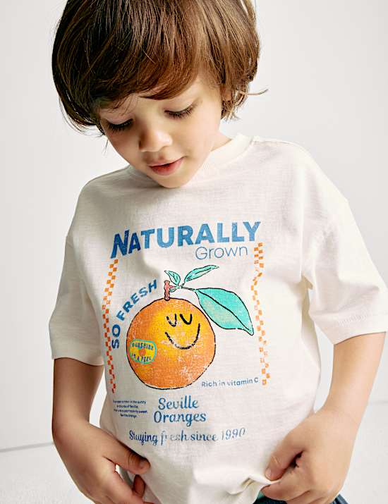 Cotton Rich Orange T-Shirt (2-8 Yrs)
