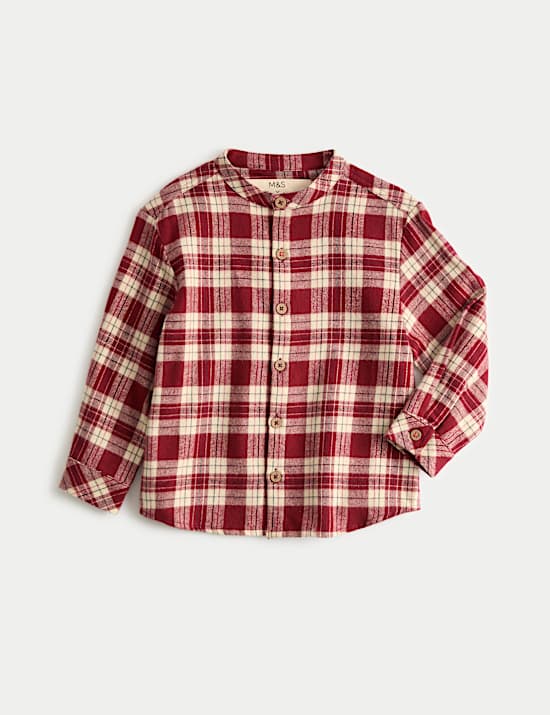 חולצת משבצות מכותנה טהורה (1‏-10 שנים)