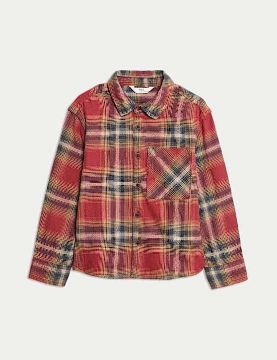 Chemise 100 % coton peigné à carreaux (du 2 au 8 ans)