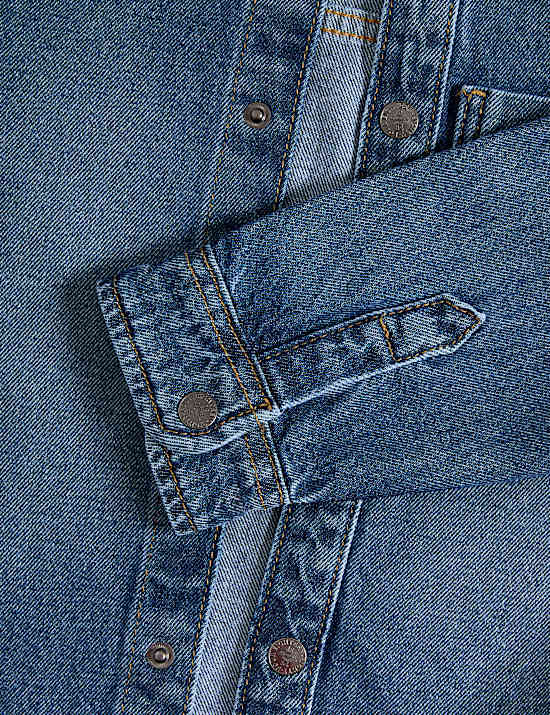 חולצת ג'ינס מכותנה טהורה באריגת טוויל (2‏-8 שנים)