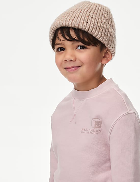 Cotton Rich Slogan Print Top (1-8 Yrs)