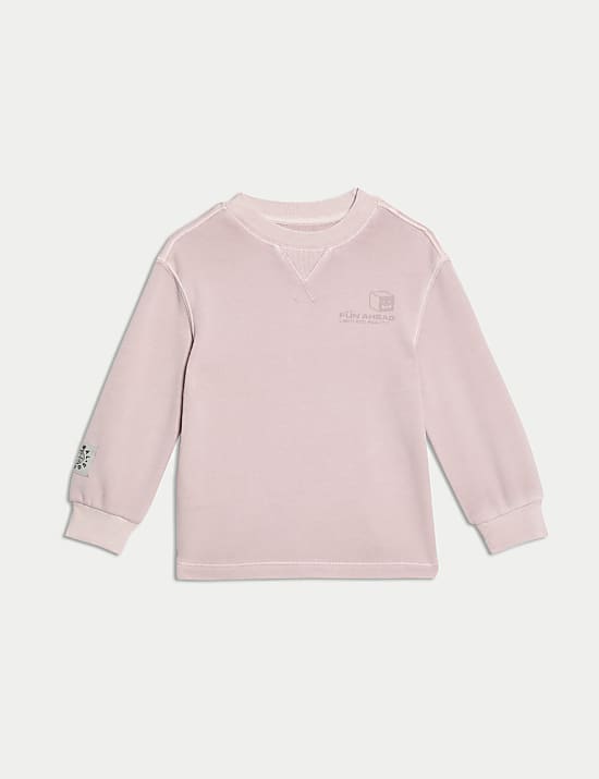 Cotton Rich Slogan Print Top (1-8 Yrs)
