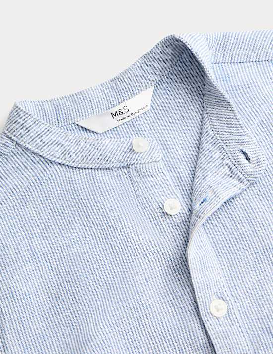 Camisa de lino con cuello panadero (2-8 a&ntilde;os)