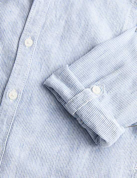 Camisa de lino con cuello panadero (2-8 a&ntilde;os)