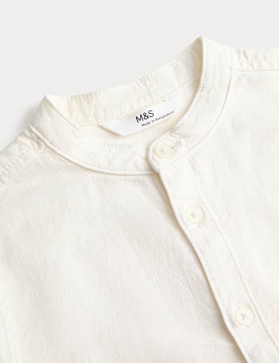 Linen Rich Grandad Shirt (2-8 Yrs)