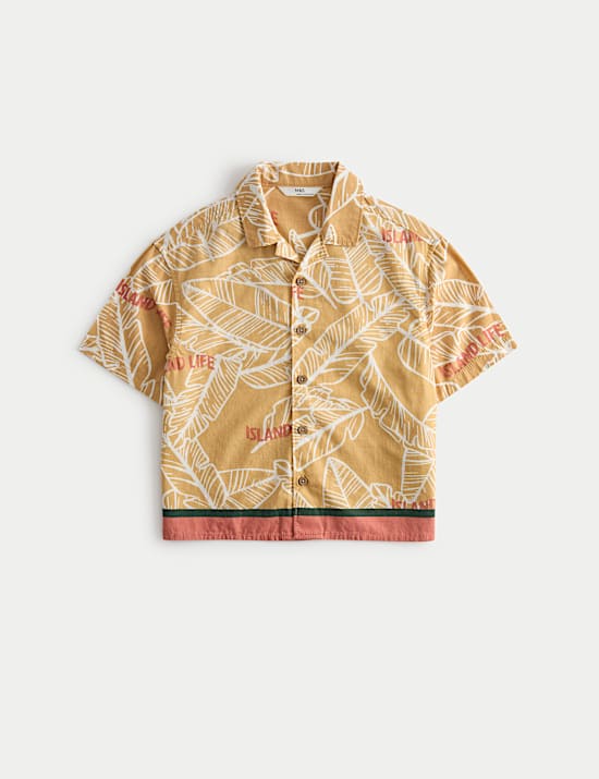 Pure Cotton Tropical Print Shirt (2-8 Yrs)