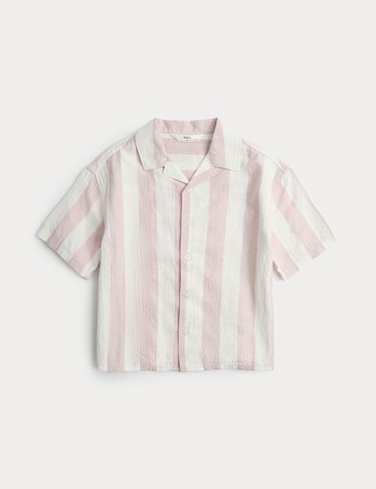 Cotton Rich Striped Seerscucker Shirt (2-8 Yrs)