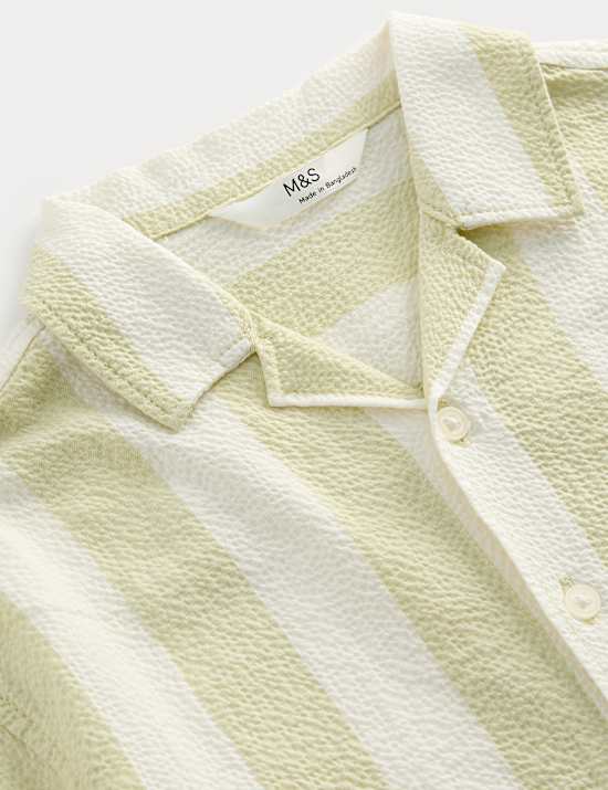 Cotton Rich Striped Seerscucker Shirt (2-8 Yrs)