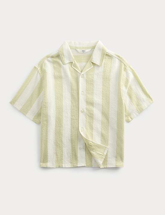 Cotton Rich Striped Seerscucker Shirt (2-8 Yrs)