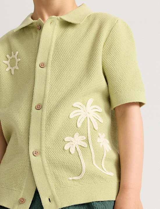 Polo bordado de punto 100 % algod&oacute;n (2-8 a&ntilde;os)