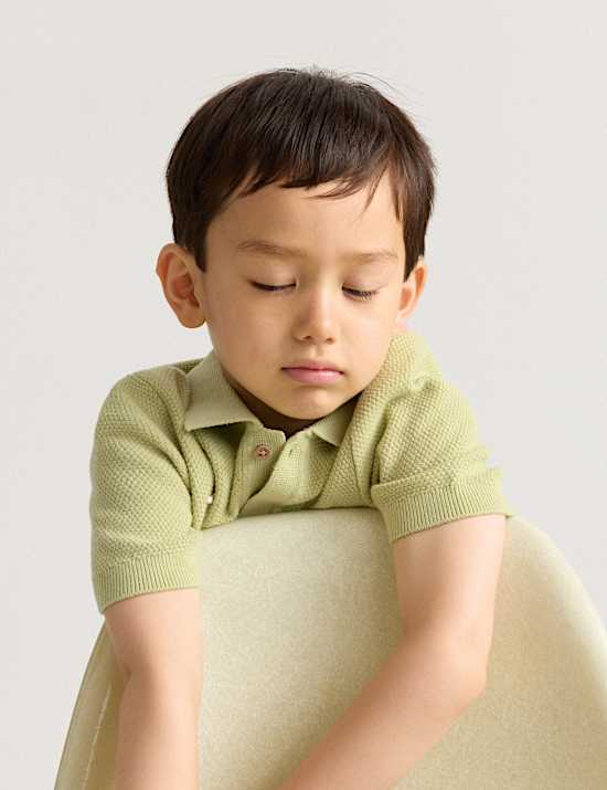 Polo bordado de punto 100 % algod&oacute;n (2-8 a&ntilde;os)
