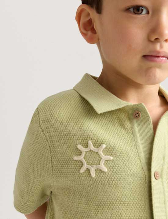 Polo bordado de punto 100 % algod&oacute;n (2-8 a&ntilde;os)