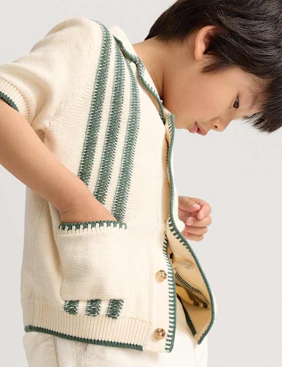 Polo en maille 100 % coton &agrave; rayures (du 2 au 8 ans)