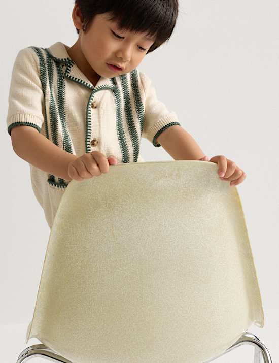 Polo en maille 100 % coton &agrave; rayures (du 2 au 8 ans)