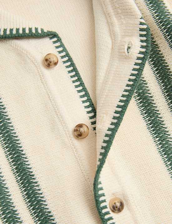 Pure Cotton Striped Knitted Shirt (2-8 Yrs)