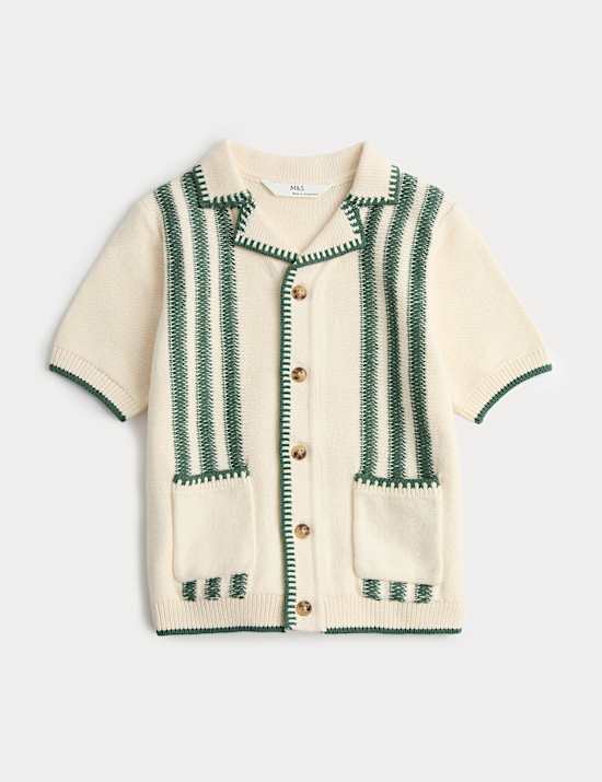 Pure Cotton Striped Knitted Shirt (2-8 Yrs)