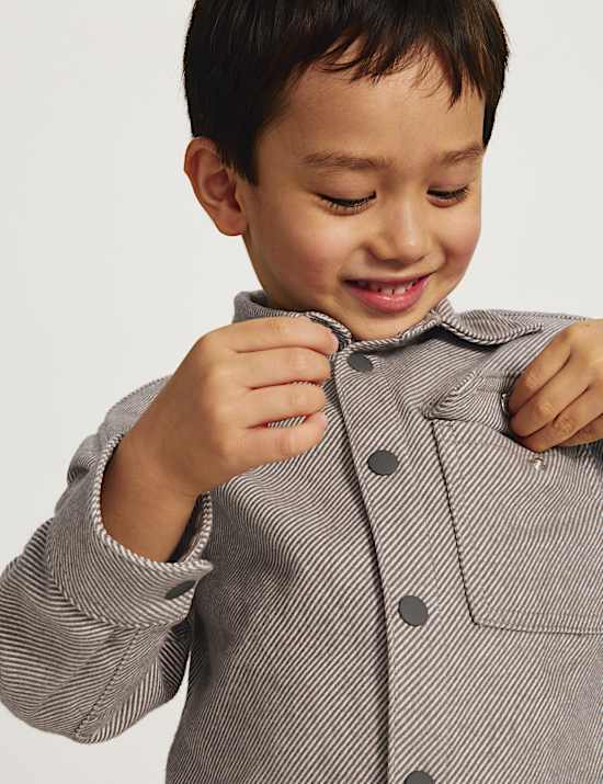 Pure Cotton Brushed Striped Shirt (2-8 Yrs)