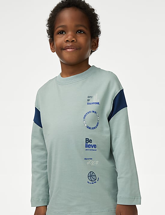 Top 100 % coton &agrave; motif graphique sportif (du 2 au 16 ans)