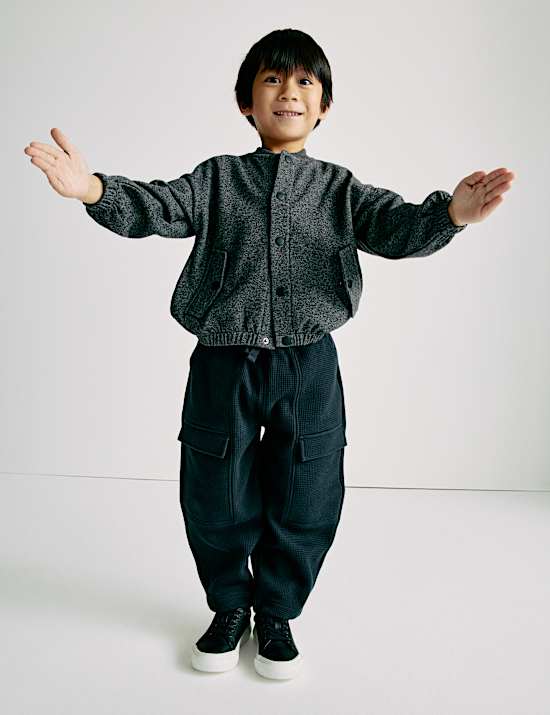 Ζέρσεϊ bomber τζάκετ από σύμμεικτο βαμβάκι (2-8 ετών)