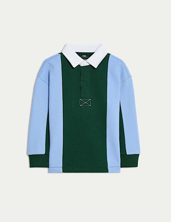 Cotton Rich Striped Rugby Top (2-8 Yrs)