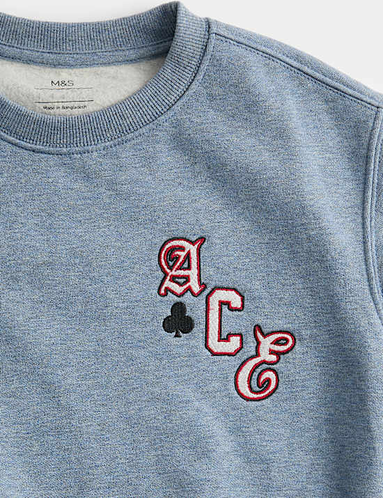 Cotton Rich Ace Embroidered Sweatshirt (2-8 Yrs)