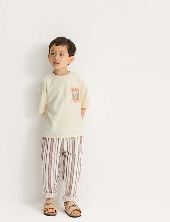 T-shirt 100 % coton textur&eacute; &agrave; motif graphique (du 2 au 8 ans)