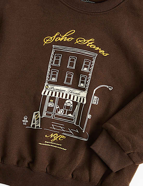 Cotton Rich Graphic Sweatshirt (2-8 Yrs)