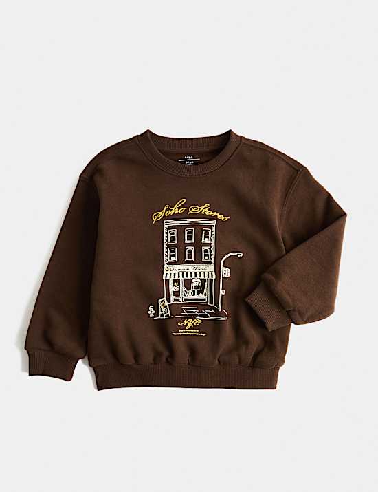 Cotton Rich Graphic Sweatshirt (2-8 Yrs)